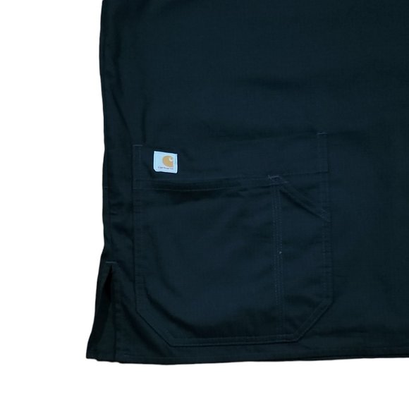 Carhartt Men Black Ripstop Multi-Pocket Scrub Top Sz 2XL - Picture 3 of 7